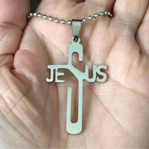 Cross Jesus Christian Unique Stainless Steel Silver Necklace New
